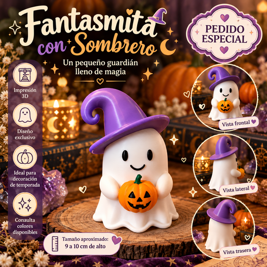 Fantasmita con Sombrero Bruja